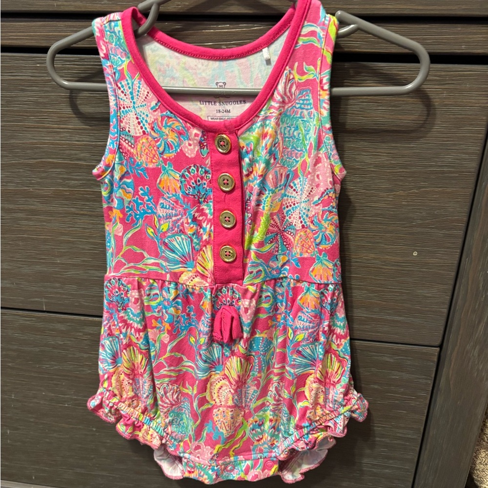 Little Me Pink Floral Kids One Piece